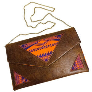 🌟NEW Southwestern Envelope Accent Clutch Bag Purse Removable Chain